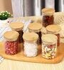 Spice Jars with Airtight Bamboo Lid [Round, Pack Of 12, 220ml]